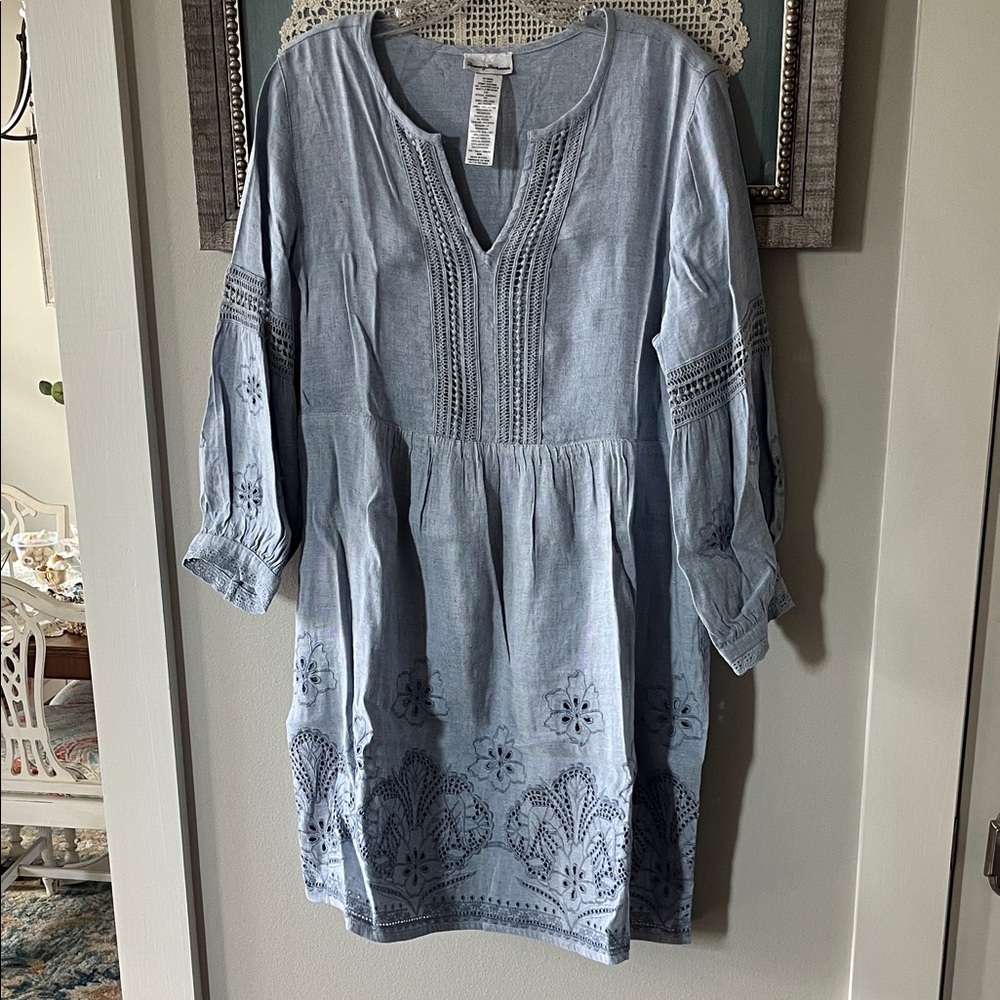 Tommy Bahama Soft Blue Linen &Viscose Dress